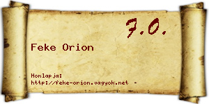 Feke Orion névjegykártya